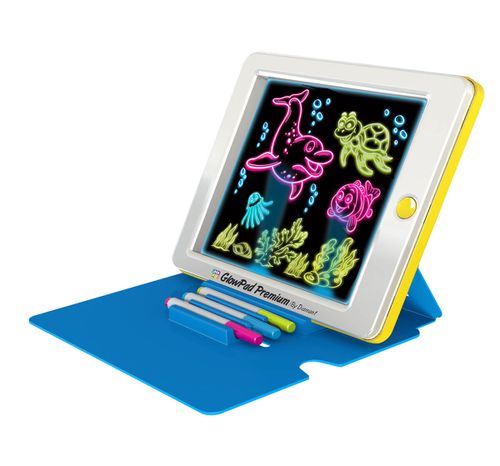 מדליק בקליק מפרץ ההרפתקאות - לוח ציור רב-פעילות עם תאורת לד וטושים, כולל כיסוי שהוא גם סטנד שולחני 