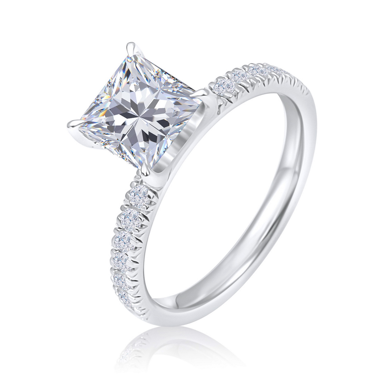 טבעת אירוסין יהלום פרינסס 1.95CT זהב 14K