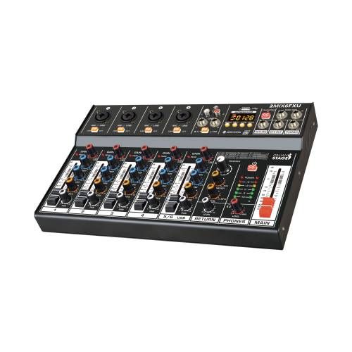 מיקסר 6 ערוצים עם מקליט USB DSP ובלוטות’ Italian Stage 2MIX6FXU