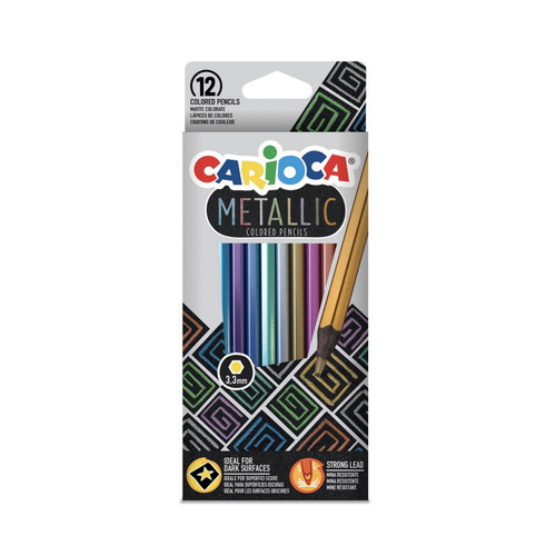 סט 12 עפרונות מטאליים איכותיים מבית CARIOCA (איטליה)