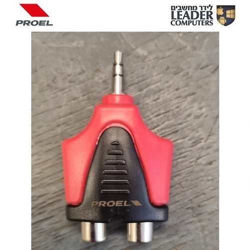 מתאם סטריאו מקצועי תקע 3.5″ PL – שקע RCA כפול Proel AT128PRO
