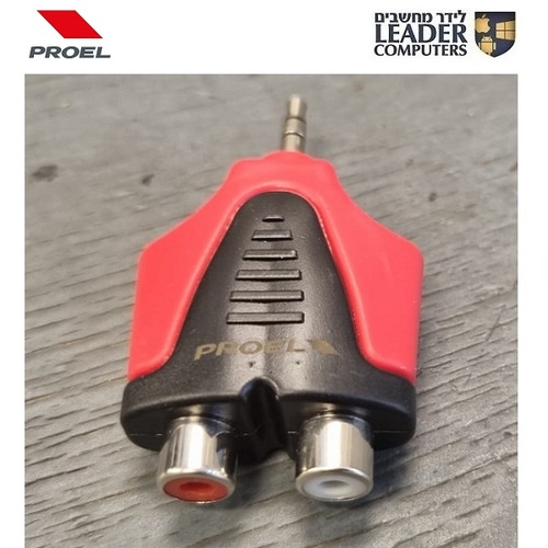 מתאם סטריאו מקצועי תקע 3.5″ PL – שקע RCA כפול Proel AT128PRO