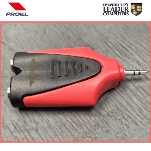 מתאם סטריאו מקצועי תקע 3.5 PL – שקע 6.35 PL כפול Proel AT148PRO