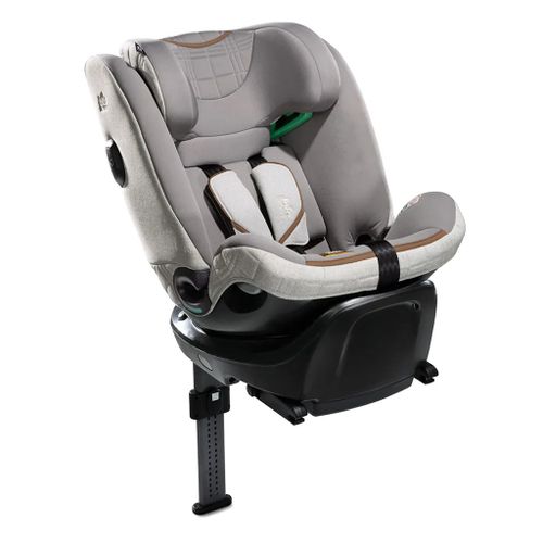 כסא בטיחות מסתובב משולב בוסטר i-Spin XL עם הגנת ראש וצד ובד מנדף - אפור OYSTER