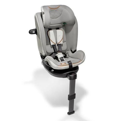 כסא בטיחות מסתובב משולב בוסטר i-Spin XL עם הגנת ראש וצד ובד מנדף - אפור OYSTER