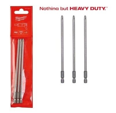 3 ביטים PH2 אורך 148MM מבית Milwaukee