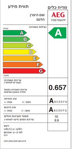 מדיח כלים צר אינטגרלי מלא AEG FSE73507P Maxiflex Airdry א.א.ג.