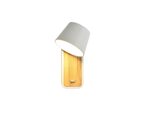 קיר לבן+עץ LED