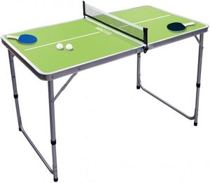 שולחן פינג פונג נייד עם רשת מטקות וכדורים