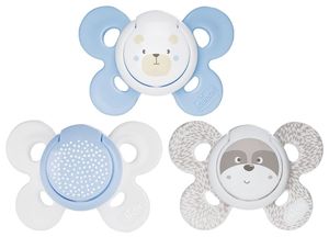 זוג מוצצי סיליקון לגיל 2-6 חודשים מסדרת פיזיו קומפורט האורטודנטית - תכלת