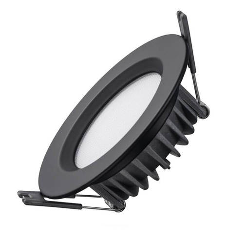 גוף תאורה שקוע תקרה עגול שחור דגם SUN