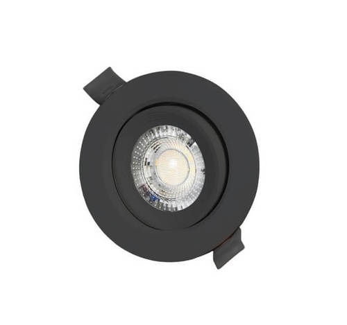 שקוע תקרה מתכוונן עגול שחור 7W דגם LORENZO SLIM