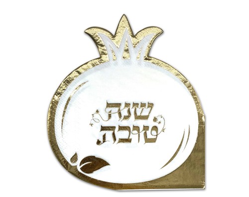 מפיות מהדורות בצורת רימון זהב לבן - 12 יח'