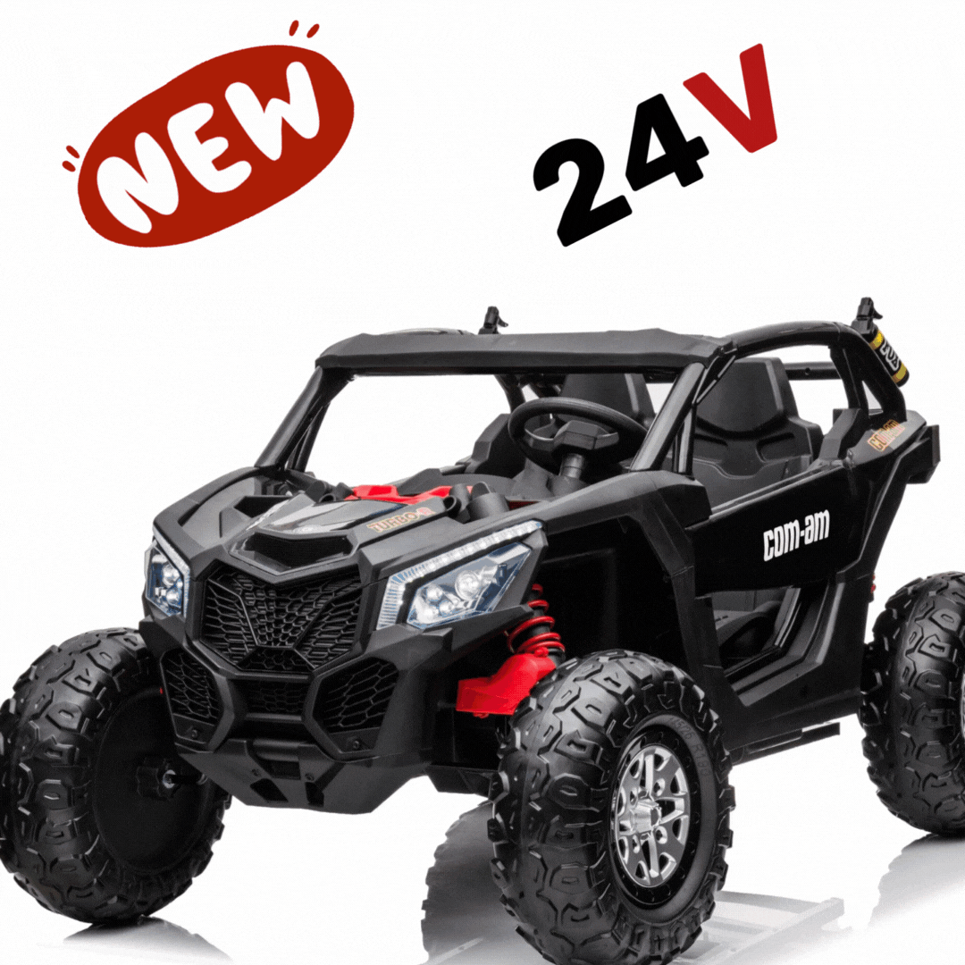 באגי ממונע לילדים COM AM 4X4 24V מולטי סיסטם דו מושבי - צבע שחור