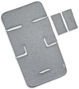 מזרן ריפודית לעגלת תינוק 100% כותנה טטרה + זוג חבקים - אפור מלאנג