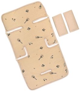 מזרן ריפודית לעגלת תינוק 100% כותנה טטרה + זוג חבקים - מיוזיק