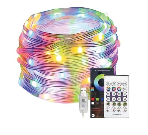 פס לד FIESTA באורך 10 מטר, IP68 RGB חיבור USB ושלט עובד גם עם אפליקציה SM-5V-KIT-LED-10