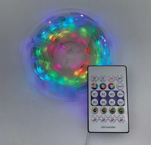 פס לד FIESTA באורך 10 מטר, IP68 RGB חיבור USB ושלט עובד גם עם אפליקציה SM-5V-KIT-LED-10