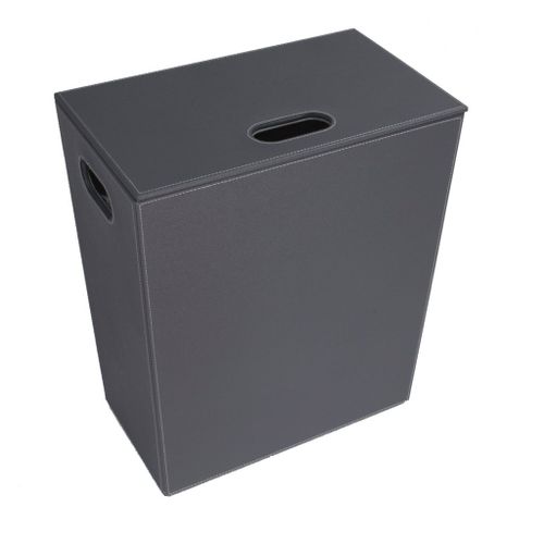 סל כביסה קטן דמוי עור אפור עכבר  ECOPELLE Hamper 