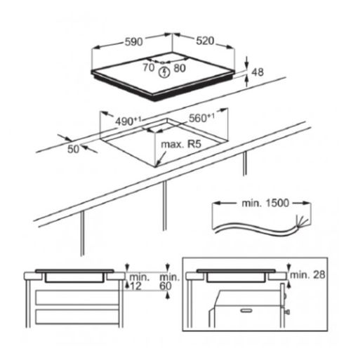 כיריים אינדוקציה Electrolux LIB60420CK 
