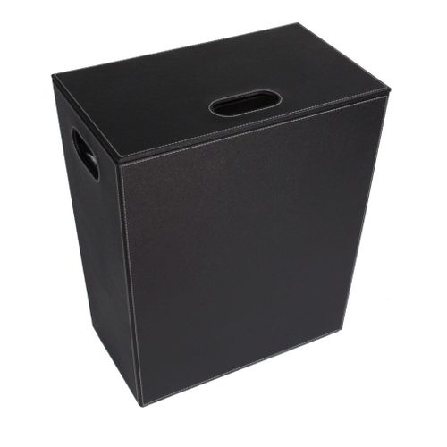 סל כביסה קטן דמוי עור שחור ECOPELLE Hamper 