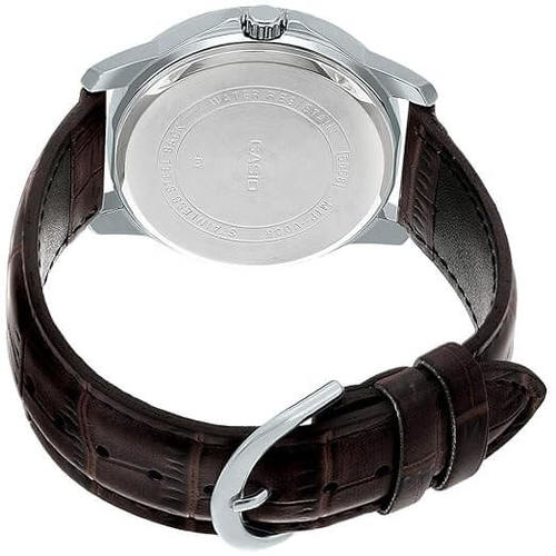 Casio MTP-V300L-7A רגיל אנלוגי כסף חוגה חום עור שעון גברים