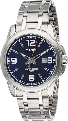 Casio MTP-1314D-2AVDF שעון אנלוגי לגברים, רצועת נירוסטה - כסף