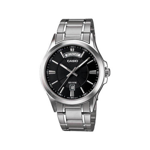 Casio MTP-1381D-1A שעון קוורץ קלאסי לגברים מפלדת אל-חלד, כסף, מנגנון קוורץ