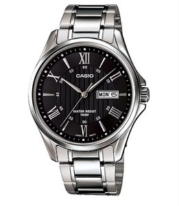 שעון יד אנלוגי לגברים עם רצועת Stainless Steel כסופה Casio MTP-1384D-1AVDF