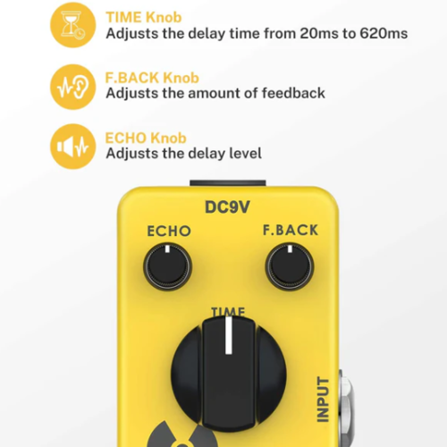 פדל דיליי לגיטרה EC748 Yellow Fall Delay מבית DONNER