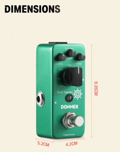 פדל ריברב לגיטרה 7 מצבים EC-965 Verb Square Reverb Guitar Pedal מבית DONNER