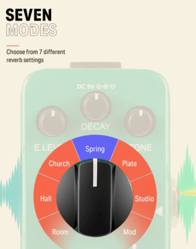 פדל ריברב לגיטרה 7 מצבים EC-965 Verb Square Reverb Guitar Pedal מבית DONNER