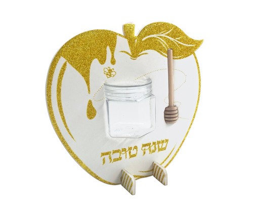 קישוט שולחן תפוח הכולל צנצנת ומקל דבש