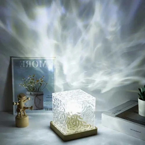 קוביית תאורה עם שלט Crystal Lamp