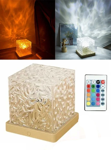 קוביית תאורה עם שלט Crystal Lamp