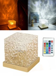 קוביית תאורה עם שלט Crystal Lamp