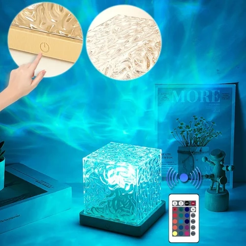 קוביית תאורה עם שלט Crystal Lamp