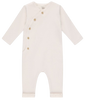 אוברול פוינטל לתינוק עם שרוול ארוך וכפתורים 100% כותנה מידה 0-3 חודשים - ורוד בהיר