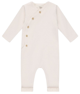 אוברול פוינטל לתינוק עם שרוול ארוך וכפתורים 100% כותנה מידה 3-6 חודשים - ורוד בהיר