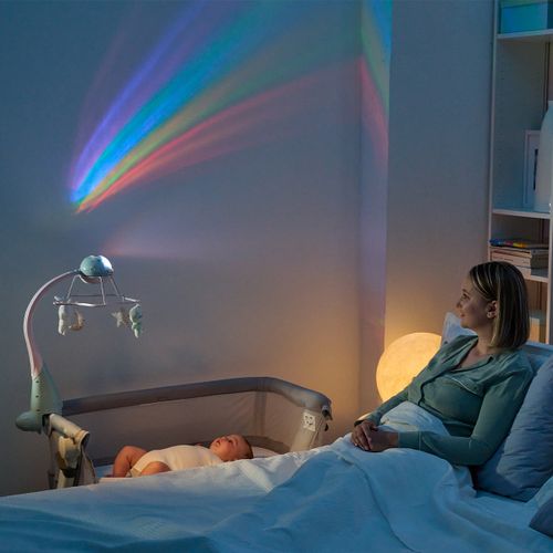 מובייל 3 ב 1 עם מקרן קשת בענן - בז'