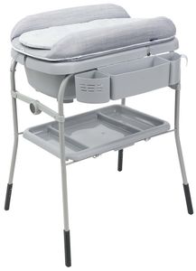 אמבטיה מתקפלת מודולארית עם משטח החתלה ומגירות טיפול - אפור מלאנג