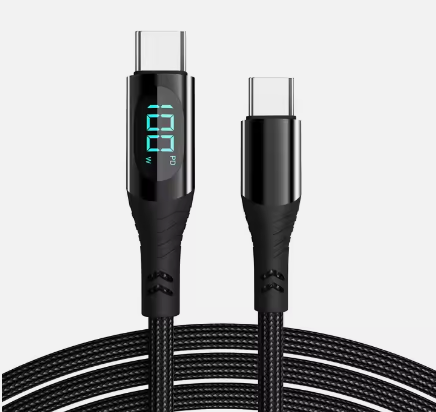 כבל USB-C ל- USB-C  עם תצוגת טעינה, 100W, 1m