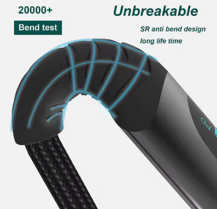 כבל USB-C ל- USB-C  עם תצוגת טעינה, 100W, 1m