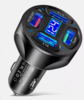 מטען לרכב, 4 שקעי USB, הספק 66W, עם תצוגת טעינה