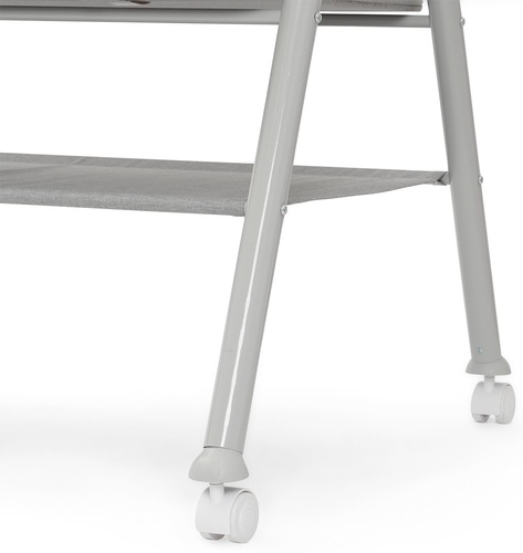 עריסה נצמדת למיטת הורים דאלאס עם מזרן, כילה, משטח אחסון ואפשרות חיבור לגלגלים - אפור