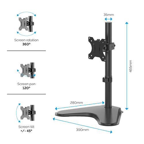 זרוע למסך  Fellowes Seasa Single Monitor Arm DEE8049601  