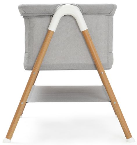 עריסת תינוק דאלאס עם מזרן, כילה, משטח אחסון ואפשרות חיבור לגלגלים - מרווה/מסגרת דמוי עץ