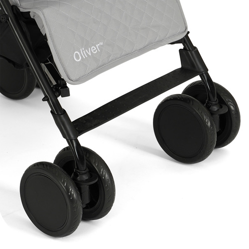 טיולון אוליבר Oliver מתקפל מגיל לידה עם גגון רחב, סלי אחסון ומחזיק כוס - שחור