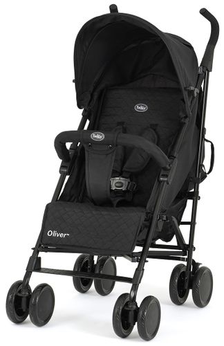 טיולון אוליבר Oliver מתקפל מגיל לידה עם גגון רחב, סלי אחסון ומחזיק כוס - שחור