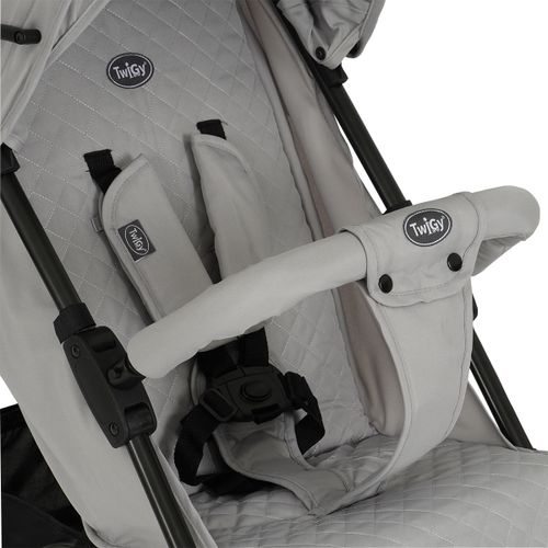 טיולון אוליבר Oliver מתקפל מגיל לידה עם גגון רחב, סלי אחסון ומחזיק כוס - אפור